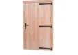 Deur Douglas hout rechtsdraaiend XL buitenmaat 110x214,5cm met zwart deurbeslag