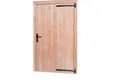 Deur Douglas hout rechtsdraaiend XL buitenmaat 119x209cm met zwart deurbeslag