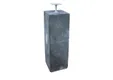 Betonpoer met draadeind en stelplaat 20x20cm (boven maat) 60cm antraciet