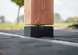 Betonpoer met draadeind en stelplaat 20x20cm (boven maat) 60cm antraciet