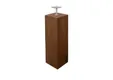 Betonpoer met draadeind en stelplaat 20x20cm (bovenmaat) 60cm roestbruin