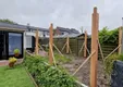 Tussenpaal Douglas hout 150x150mm fijnbezaagd (tbv ringbalk 50x150mm)