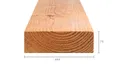 Balk Douglas hout 75x250mm vers gezaagd