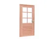Deur Douglas hout linksdraaiend buitenmaat 109x221cm met dubbelglas en RVS deurbeslag