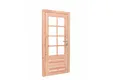 Deur Douglas hout linksdraaiend buitenmaat 90x201cm met glas en RVS deurbeslag