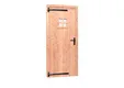 Deur Douglas hout linksdraaiend buitenmaat 90x201cm met glas en zwart deurbeslag