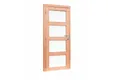 Deur Douglas hout linksdraaiend buitenmaat 90x201cm met melkglas en RVS deurbeslag