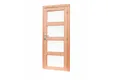 Deur Douglas hout rechtsdraaiend buitenmaat 90x201cm met melkglas en RVS deurbeslag