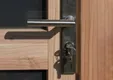 Deur Douglas hout rechtsdraaiend buitenmaat 90x201cm met melkglas en RVS deurbeslag