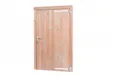 Deur Douglas hout rechtsdraaiend XL buitenmaat 110x214,5cm met RVS deurbeslag