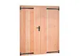 Dubbele deur Douglas hout buitenmaat 168x201cm met deurbeslag zwart 