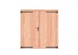 Dubbele deur Douglas hout - buitenmaat 201x209cm met Zwart deurbeslag