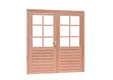 Dubbele deur Douglas hout buitenmaat 202x221cm met dubbelglas en RVS deurbeslag