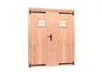 Dubbele deur Douglas hout buitenmaat 168x201cm met glas en deurbeslag zwart