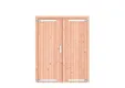 Dubbele deur Douglas hout buitenmaat 168x209cm met RVS deurbeslag