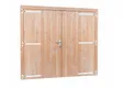 Dubbele deur Douglas hout XL buitenmaat 255x209cm met RVS deurbeslag