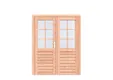 Dubbele deur Douglas hout buitenmaat 168x209cm met RVS deurbeslag