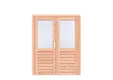 Dubbele deur Douglas hout buitenmaat 168x209cm met RVS deurbeslag