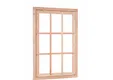 Uitzetraam Douglas hout buitenmaat 89,8x136,3cm met glas en kozijn