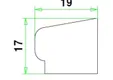 Glaslat E2 Meranti 17x19mm (bovenzijde afgeschuind en ondersponning) Komo 80mu wit gegrond per 10 stuks