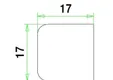 Glaslat F1 Meranti 17x17mm (rechthoekig met 1 afgeronde hoek) 80mu wit gegrond per 10 stuks