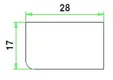 Glaslat F3 Meranti 17x28mm (rechthoekig met 1 afgeronde hoek) Komo 80mu wit gegrond per 10 stuks