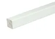 Glaslat F5 Meranti 25x25mm (rechthoekig met 1 afgeronde hoek) Komo 80mu wit gegrond per 10 stuks