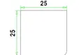 Glaslat F5 Meranti 25x25mm (rechthoekig met 1 afgeronde hoek) Komo 80mu wit gegrond per 10 stuks