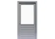 Deur Meranti linksdraaiend buitenmaat 109x221cm met glas en RVS deurbeslag gegrond