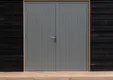 Dubbele deur Meranti buitenmaat 202x221cm met RVS deurbeslag gegrond