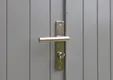 Dubbele deur Meranti buitenmaat 202x221cm met RVS deurbeslag gegrond