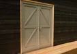 Dubbele deur Meranti buitenmaat 202x221cm met RVS deurbeslag gegrond
