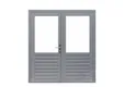 Dubbele deur Meranti buitenmaat 202x221cm met glas en RVS deurbeslag gegrond