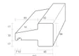 Kalfdeel Meranti kozijnhout (model D) 66x110mm 2x gegrond