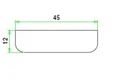 Koplat Grenen (Model E) 12x45mm met rechte kanten wit gegrond per 10 stuks