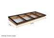 Lichtstraat Schilddak Douglas met 4 vaks veiligheidsglas | Zwart RAL 9005