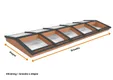 Lichtstraat Zadeldak Douglas met 10 vaks veiligheidsglas - 404,2cm breed | Antraciet RAL 7016