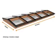 Lichtstraat Zadeldak Douglas met 10 vaks veiligheidsglas - 404,2cm breed | Zwart RAL 9005