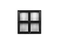 Metalen raam vast vierkant dubbelglas 30x30x5cm zwart