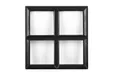 Metalen raam vast vierkant dubbelglas 40x40x5cm zwart