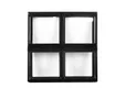 Metalen raam openklapbaar vierkant dubbelglas 40x40x5cm zwart