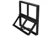 Metalen raam openklapbaar vierkant enkelglas 50x50x5cm zwart