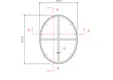 Metalen raam vast ovaal enkel glas 40x51x5,6cm zwart