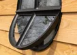 Metalen raam openklapbaar ovaal enkelglas 51x64x6cm zwart