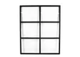 Metalen raam vast rechthoek enkelglas 100x120x4,5cm zwart