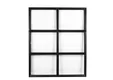 Metalen raam vast rechthoek enkelglas 98x82x4,5cm zwart