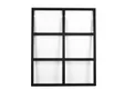 Metalen raam vast rechthoek enkelglas 98x82x4,5cm zwart