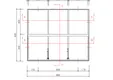 Metalen raam vast rechthoek enkelglas 98x82x4,5cm zwart
