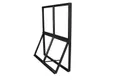 Metalen raam openklapbaar rechthoek dubbelglas 75x95x4,5cm zwart