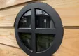 Metalen raam vast rond dubbelglas ø40x4cm zwart